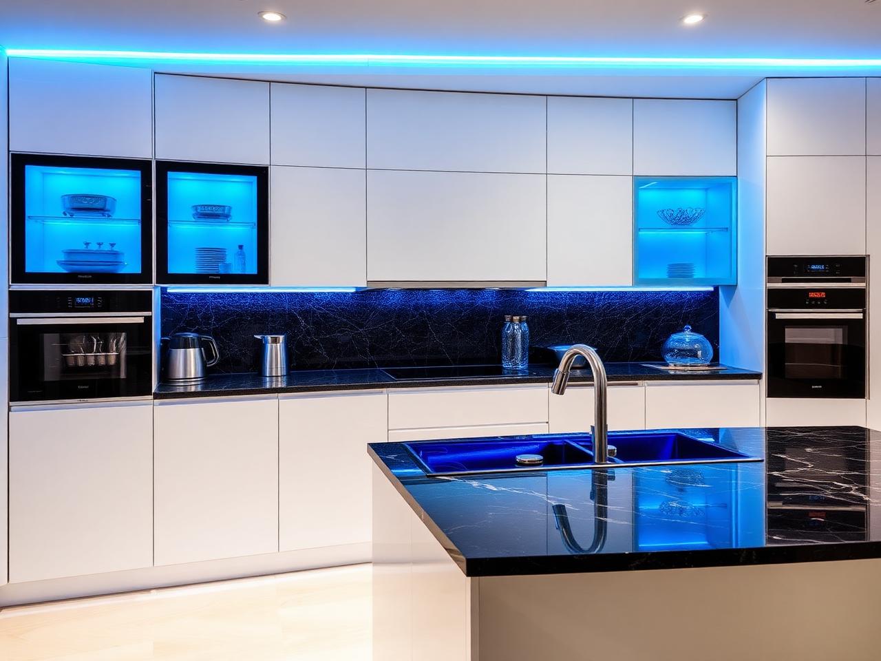 Cozinha conectada e iluminação automatizada